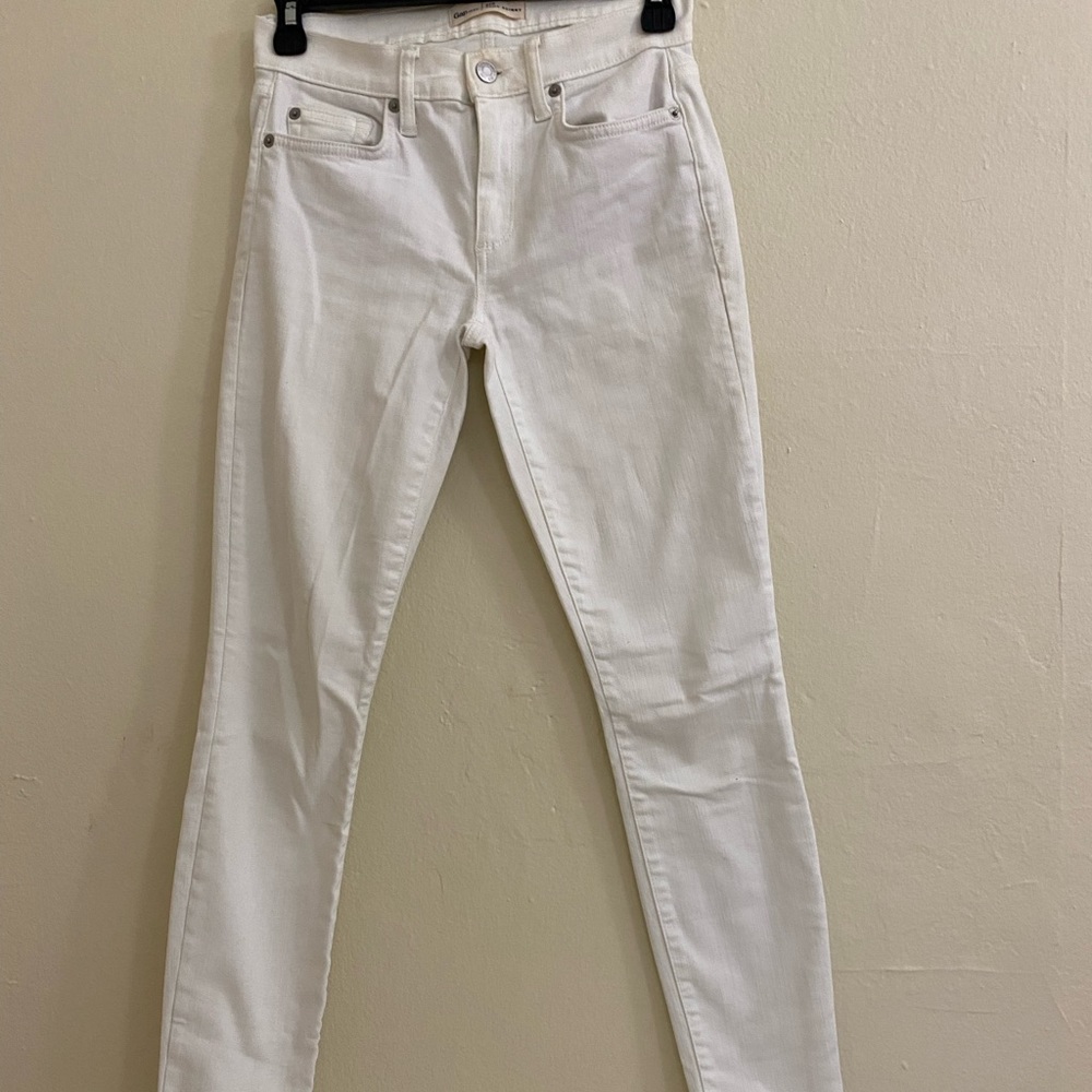 Gap White Mid Rise Skinny Jeans